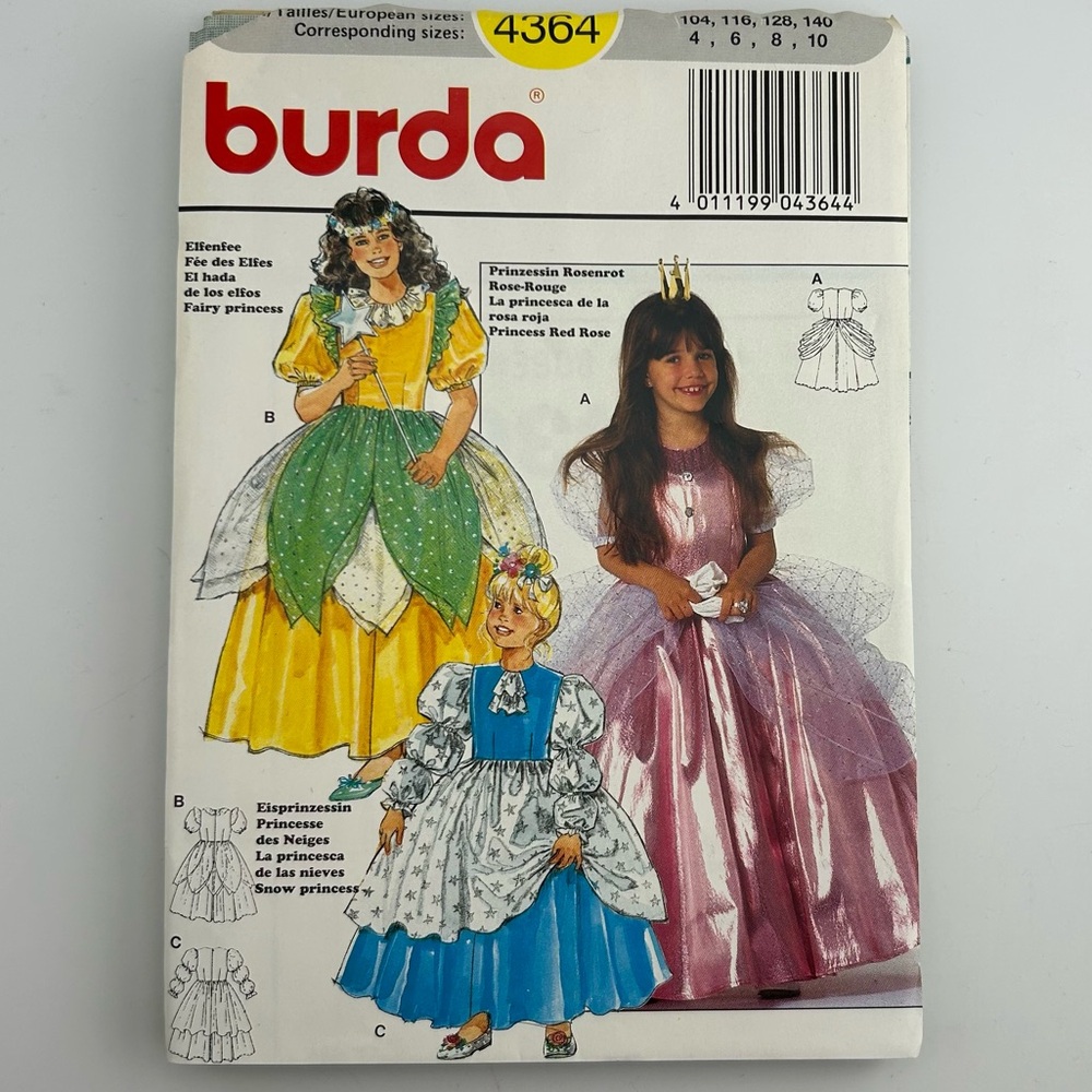 🪡 BURDA Fairy Girl Costume Sewing Pattern 4364